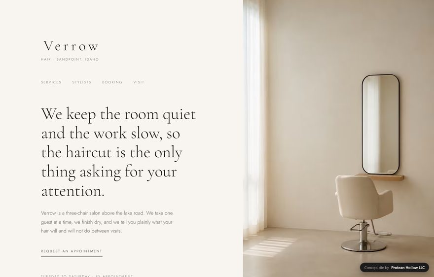Verrow Salon website